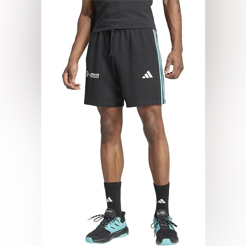 ADIDAS Mercedes AMG Petronas Black Shorts with teal Stripes